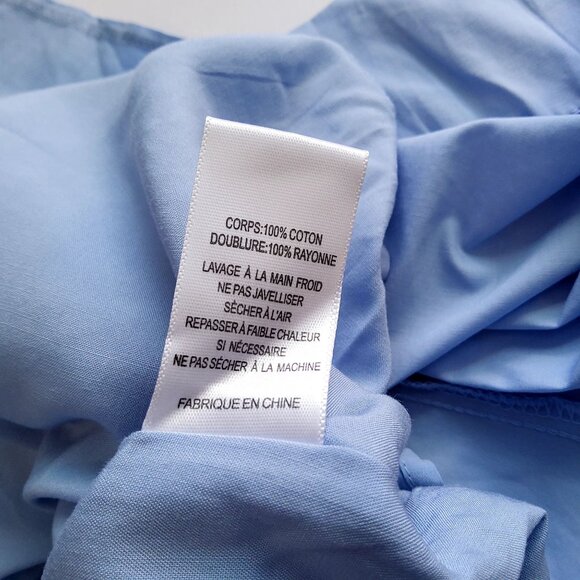 Blue Cotton Sleeveless Midi Dress With Fitted Bodice & Flared Skirt Size M - Picture 11 of 11